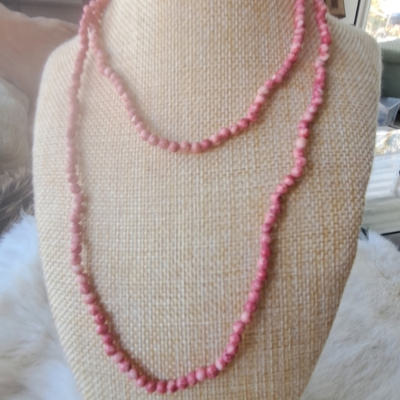 Set of 2Long beaded  semiprecious  stone necklace - Picture 3 of 3